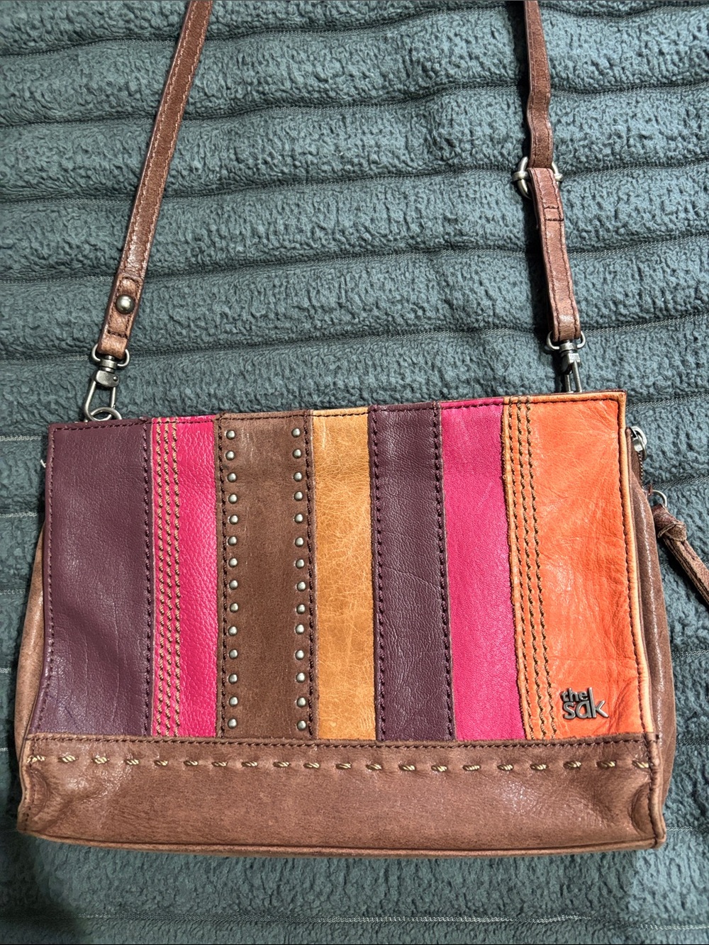The sak genuine leather colorful crossbody purse
